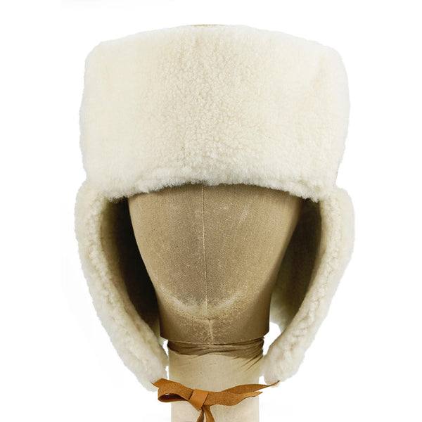 Sheepskin Trapper Hat With Ties