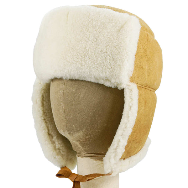 Sheepskin Trapper Hat With Ties