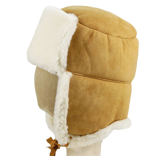 Sheepskin Trapper Hat With Ties