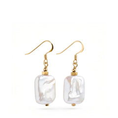 Keshi Pearl Earrings 22k Gold Plated Sterling Silver