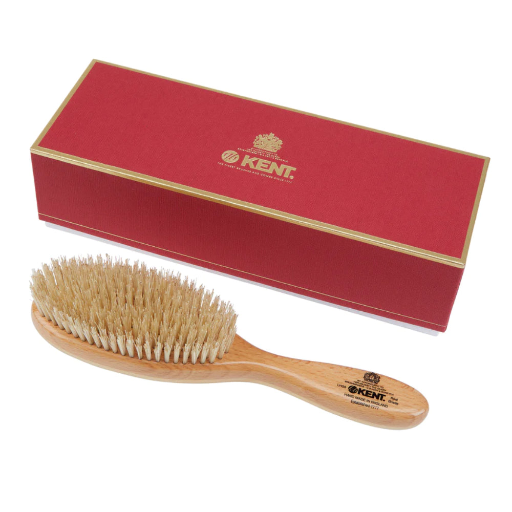 Handmade Satinwood Pure White Bristle Oval Hairbrush