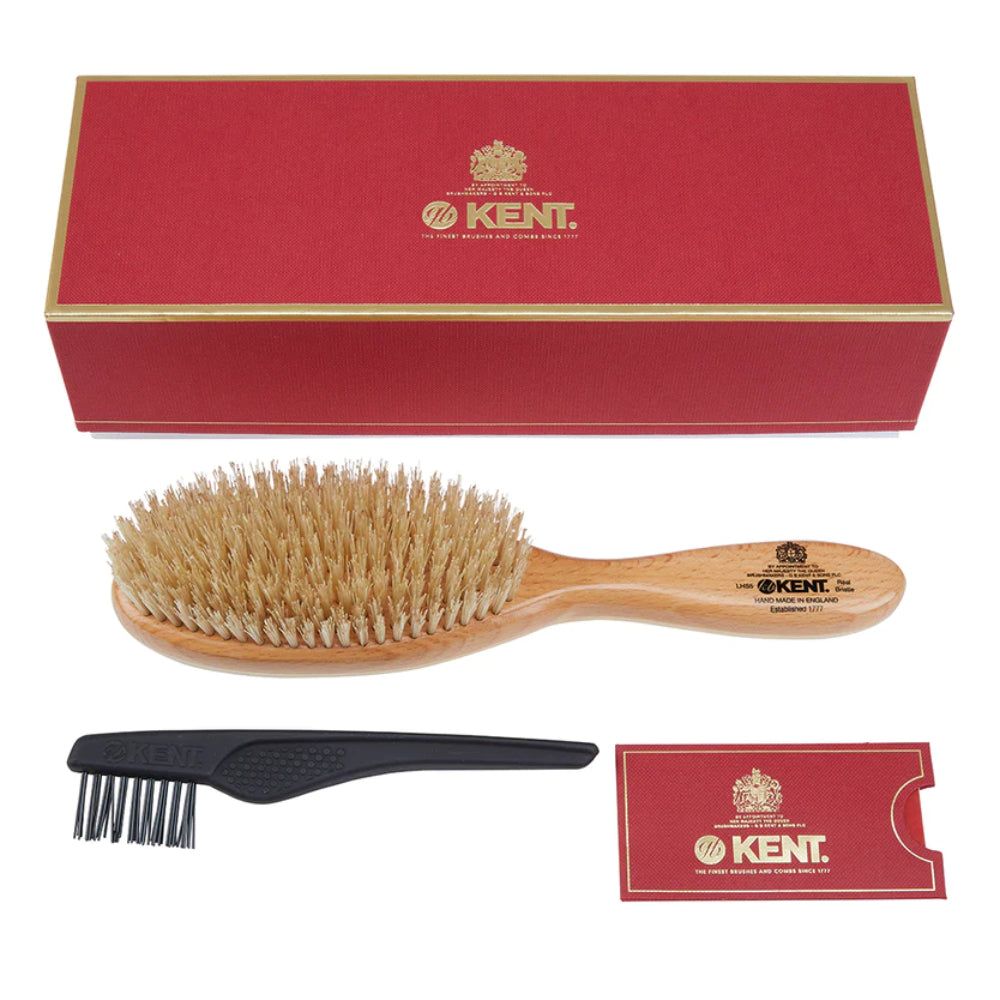Handmade Satinwood Pure White Bristle Oval Hairbrush
