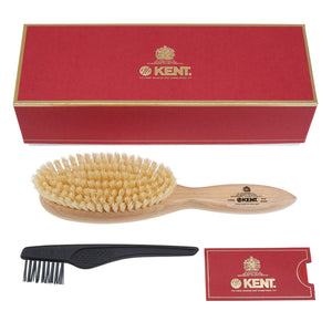 Handmade Satinwood Pure Soft White Bristle Oval Hairbrush
