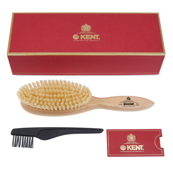 Handmade Satinwood Pure Soft White Bristle Oval Hairbrush
