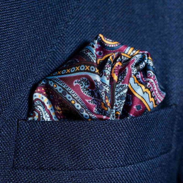 Labyrinth Paisley Silk Pocket Square