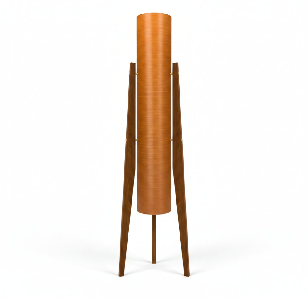 Moonbase Mid Century Modern Floor Lamp Rocket Orange