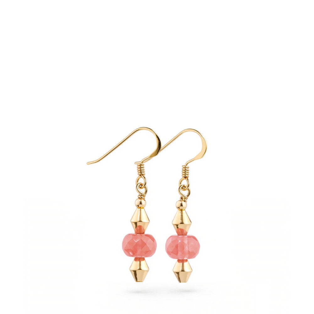 Lily Semi Precious Earrings Cherry Quartz