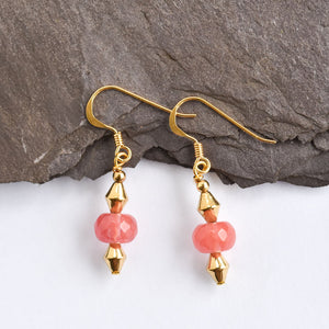 Lily Semi Precious Earrings Cherry Quartz
