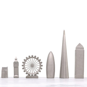 London Chess Set Stainless Steel Pieces With London City Map Board