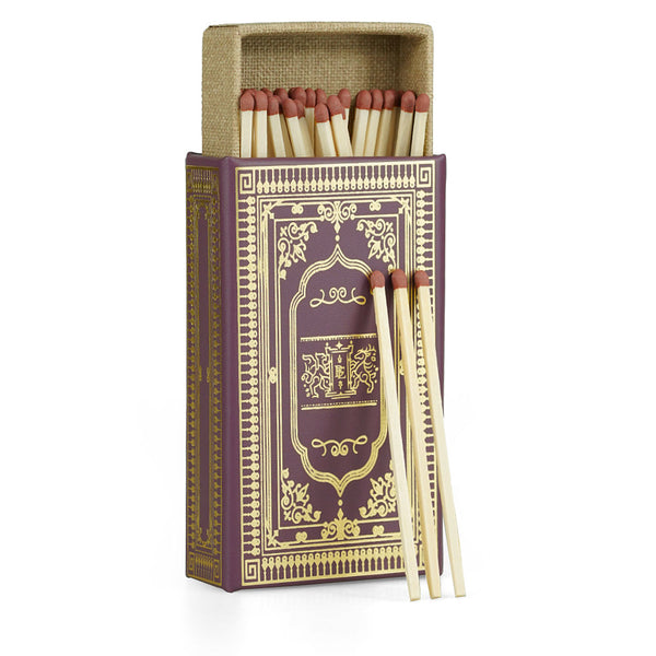 Plum Leather Refillable Matchbox