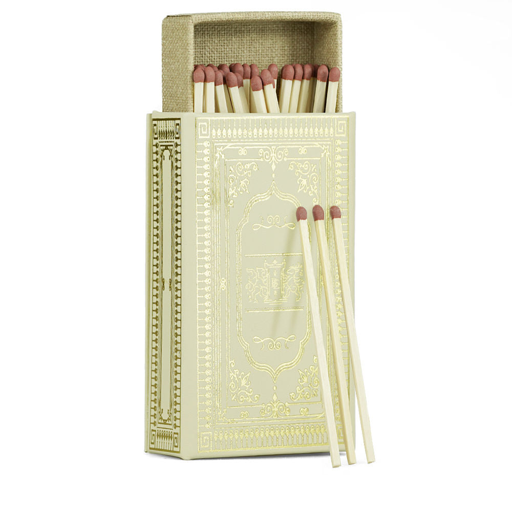 Cream Leather Refillable Matchbox