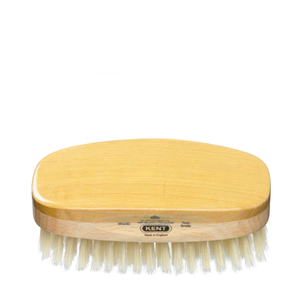 Mens Finest Satinwood Pure Soft White Bristle Rectangular Brush