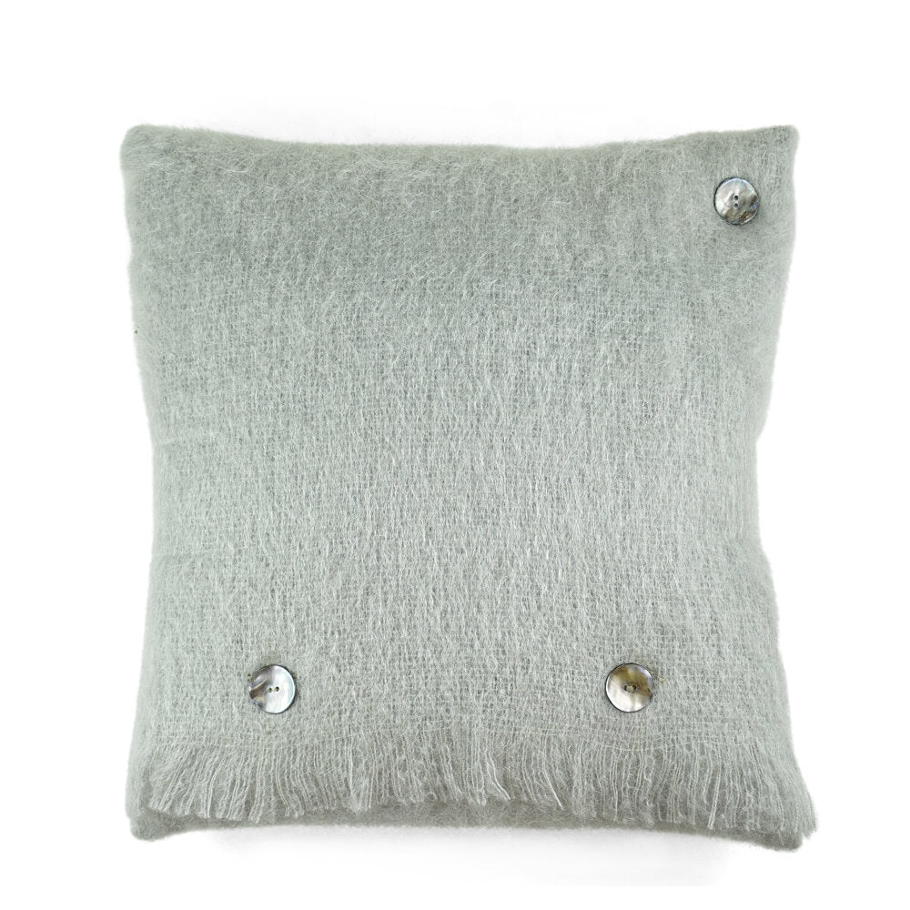 Marylebone Feather Filled Mohair Cushion Berry Red