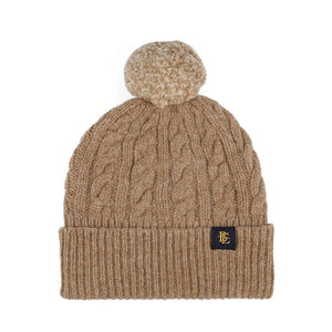 Viola Cable Knit Wool Hat Toffee