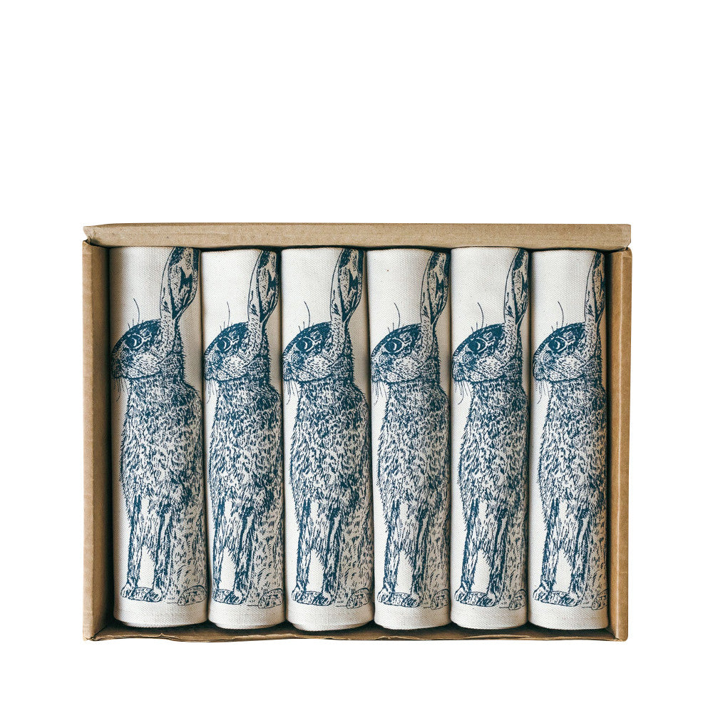Blue Hare Napkins Set Of 6