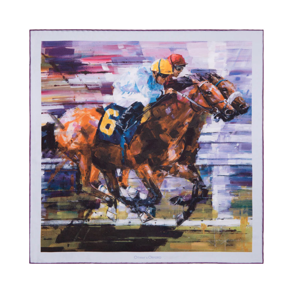 Neck & Neck Horse Racing Silk Pocket Square