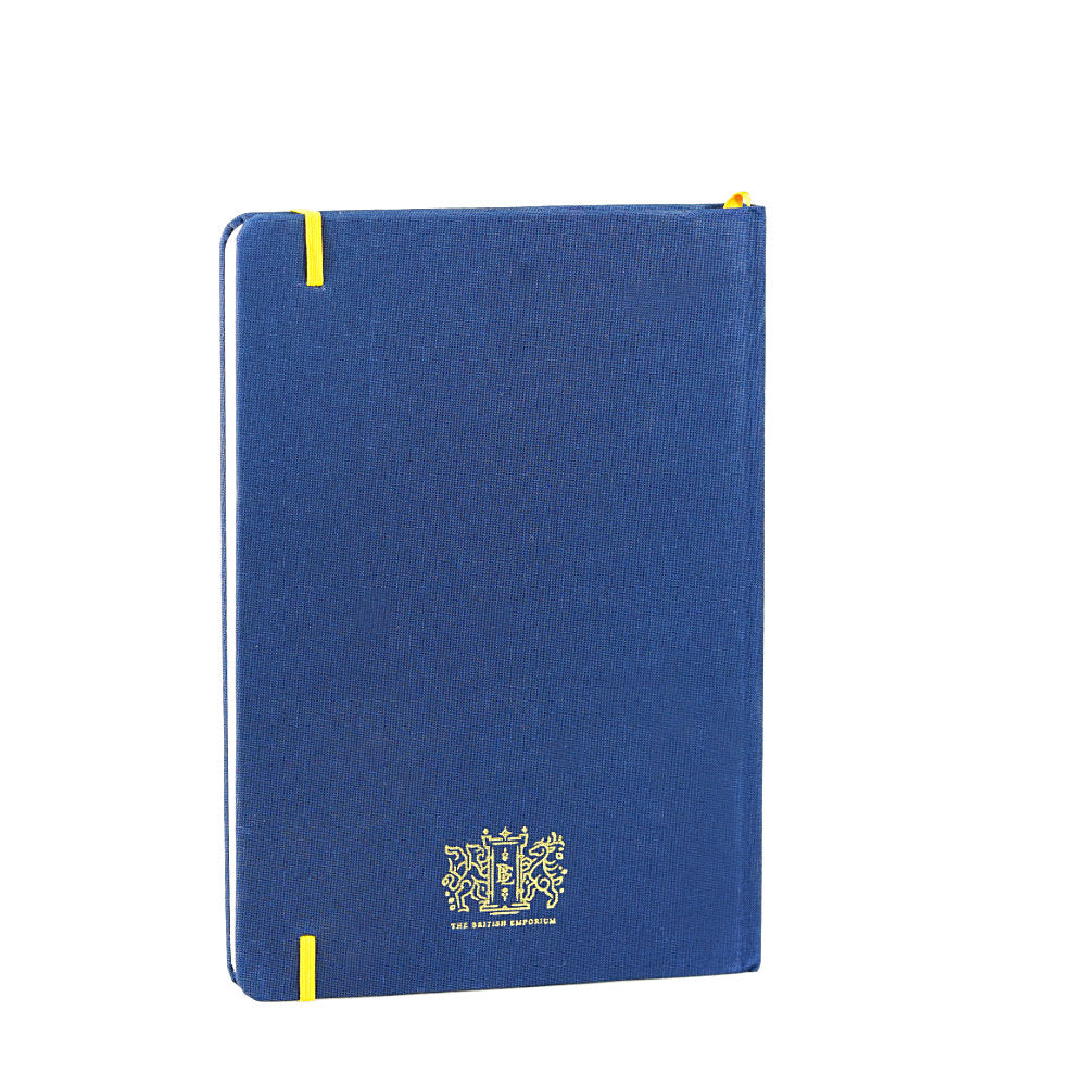 Marine Blue Woven Hardback Notebook Ruled