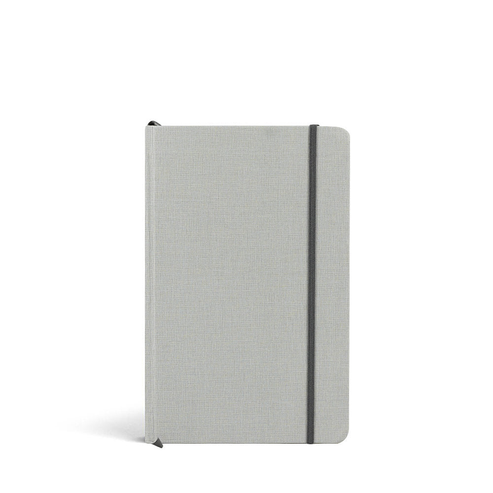 Feather Grey Woven Hardback Notebook Ruled
