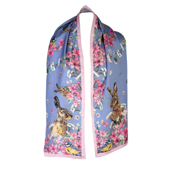 Oopsie Daisy Classic Silk Scarf Periwinkle