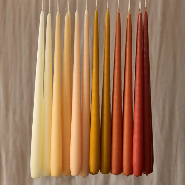 Terracotta Tapered Dinner Candles Hanging Pair