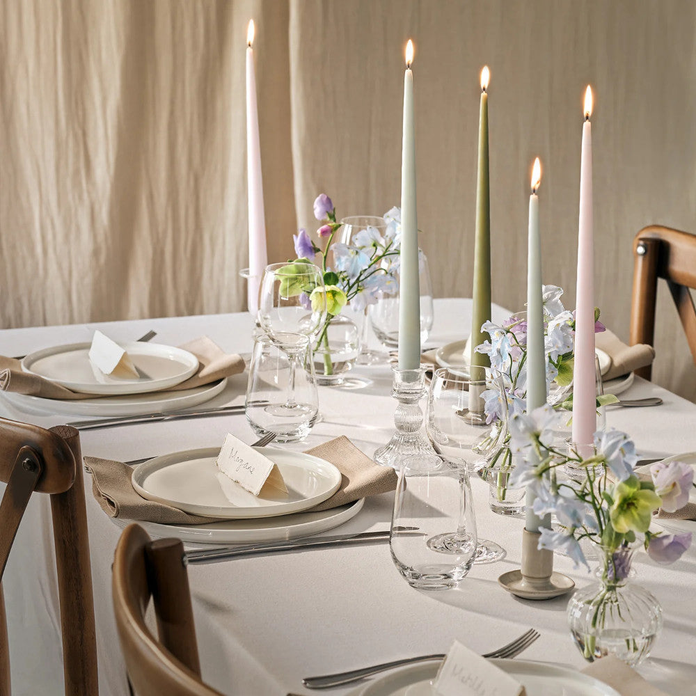 Ivory Tapered Dinner Candle Hanging Pair