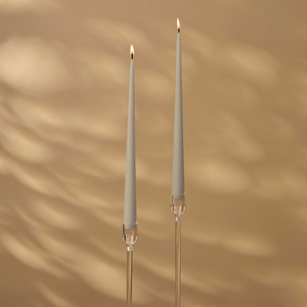 Taupe Tapered Dinner Candle Hanging Pair
