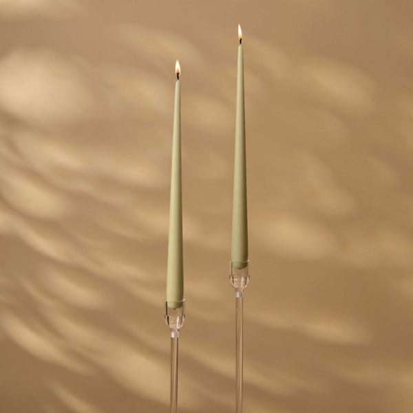 Olive Tapered Dinner Candle Hanging Pair