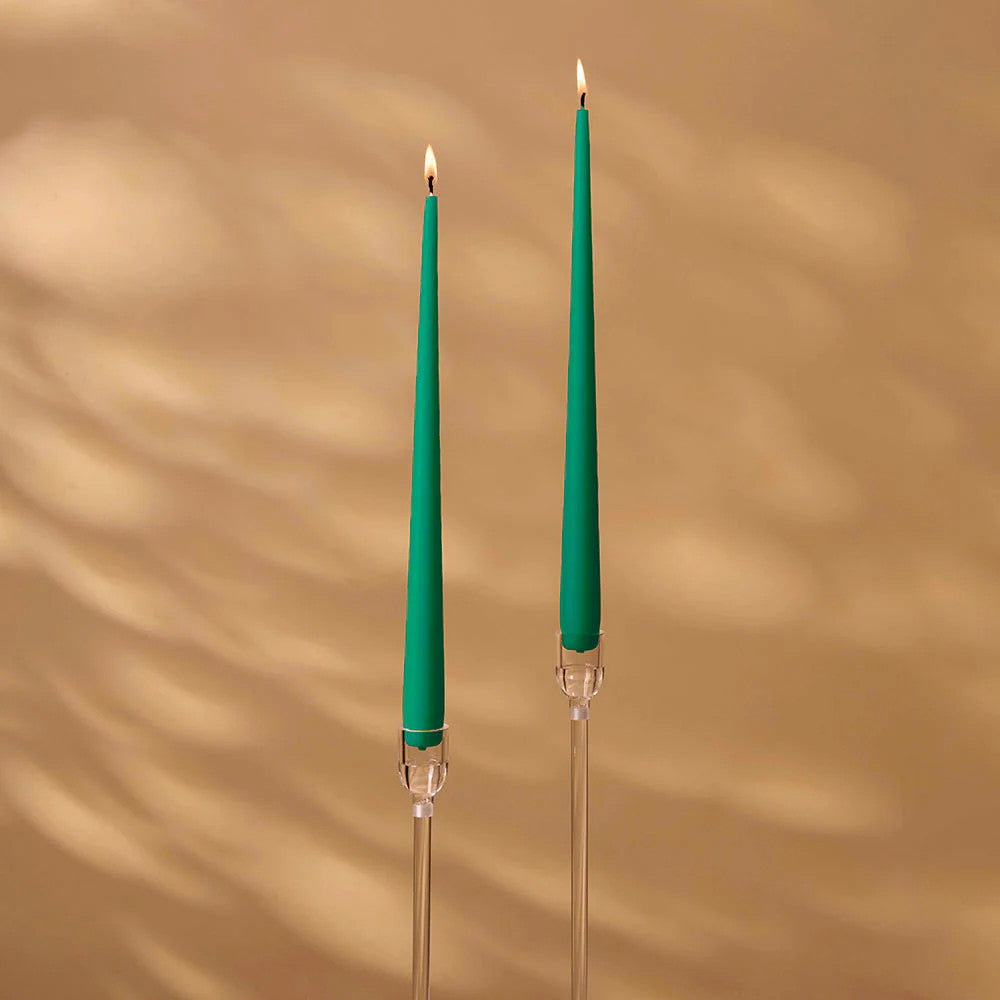 Evergeen Tapered Dinner Candle Hanging Pair