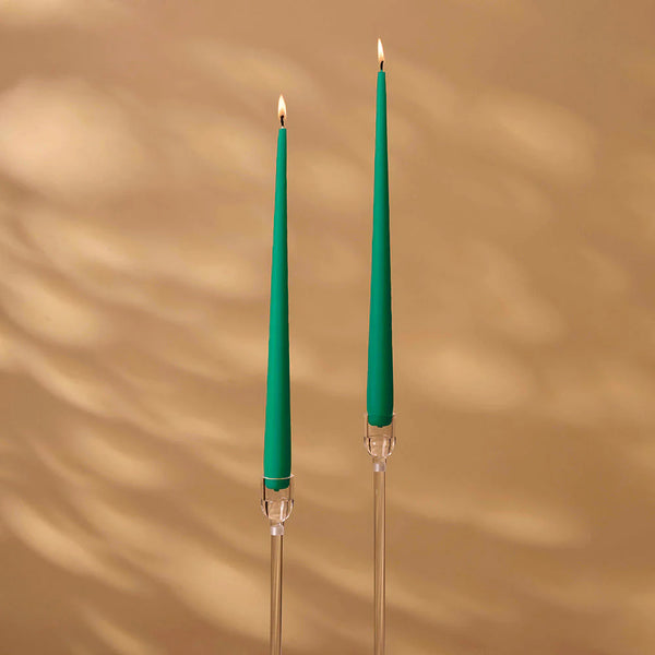 Evergeen Tapered Dinner Candle Hanging Pair