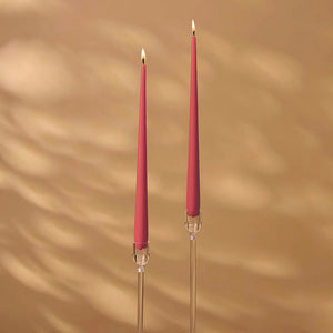 Wine Tapered Dinner Candle Hanging Pair