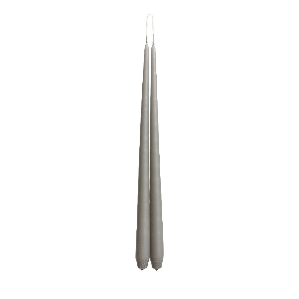 Elephant Grey Tapered Dinner Candles Hanging Pair