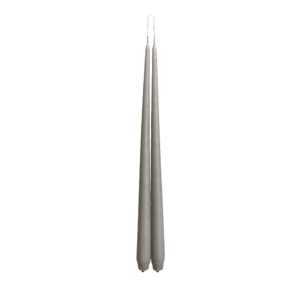 Elephant Grey Tapered Dinner Candles Hanging Pair