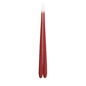 Winter Red Tapered Dinner Candle Hanging Pair