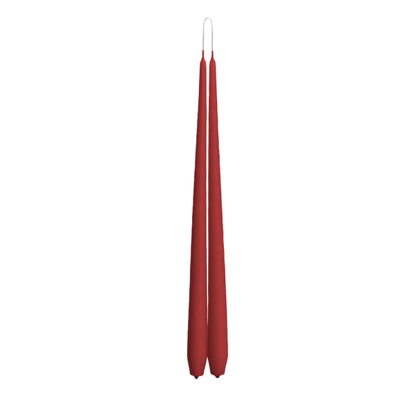 Winter Red Tapered Dinner Candle Hanging Pair