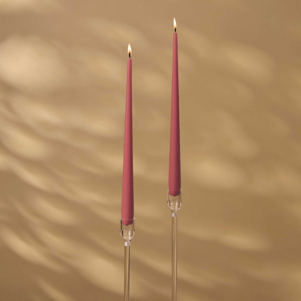 Winter Red Tapered Dinner Candle Hanging Pair