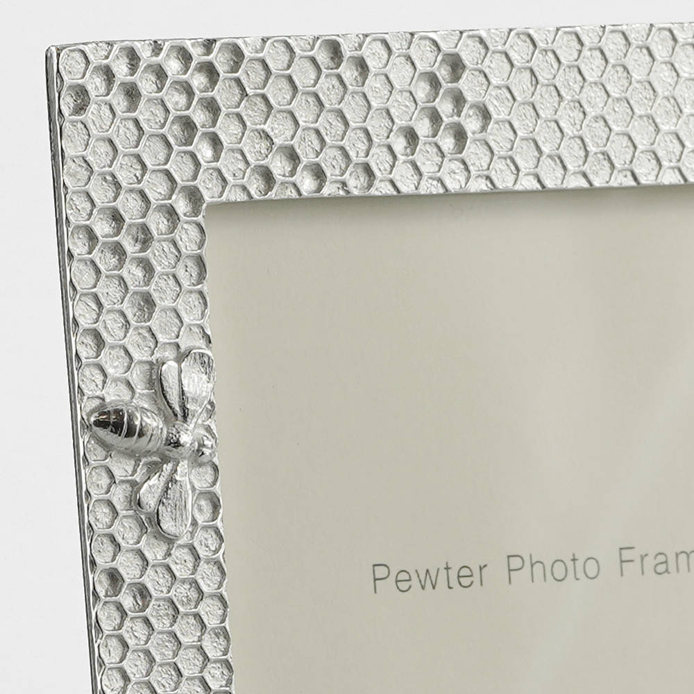 Honeycomb Pewter Photo Frame 6x4"