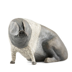 Saddleback Pig Ceramic Raku Sculpture