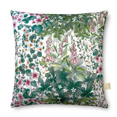 Aldrine Cottage Garden Luxury Velvet Cushion With Feather Filling White