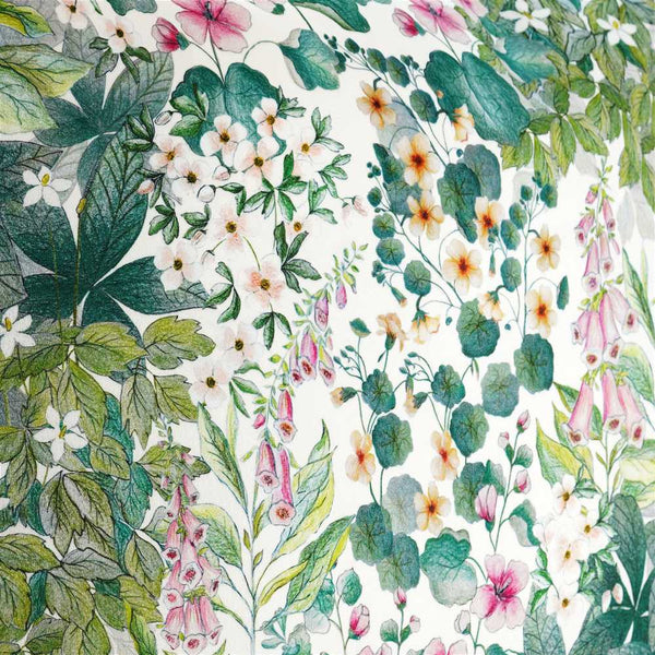 Aldrine Cottage Garden Luxury Velvet Cushion With Feather Filling White