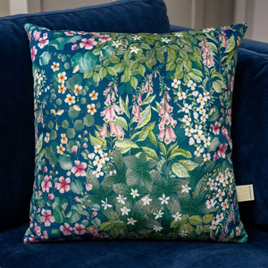 Aldrine Cottage Garden Luxury Velvet Cushion With Feather Filling Teal