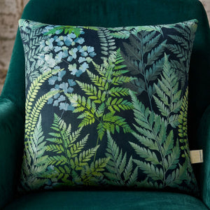 Osmunda Ferns Luxury Velvet Cushion With Feather Filling