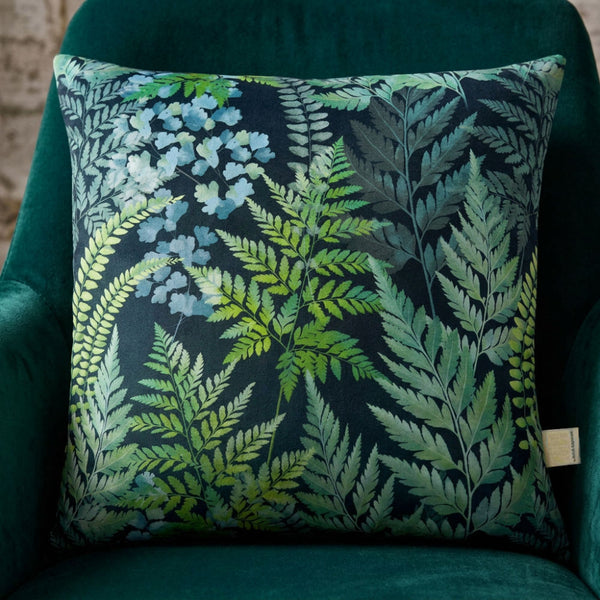 Osmunda Ferns Luxury Velvet Cushion With Feather Filling