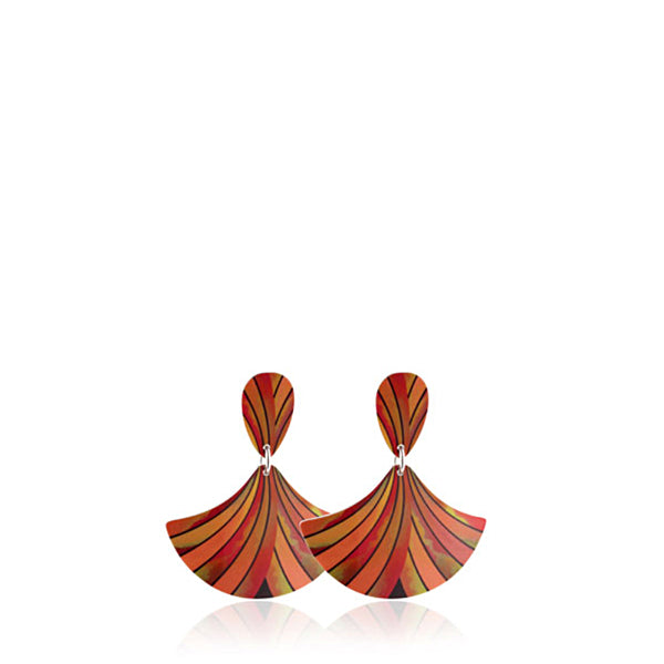 Ribbon Orange Drop Earrings