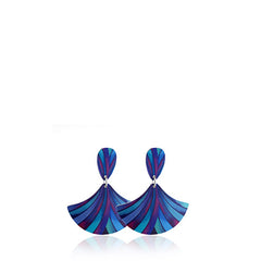 Ribbon Blue Drop Earrings