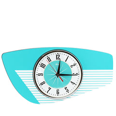 Radio Grill Mid Century Modern Wall Clock Turquoise