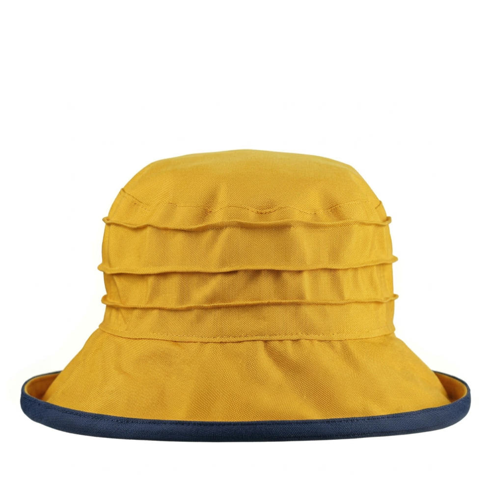 Matilda Packable Rain Hat Ochre Navy