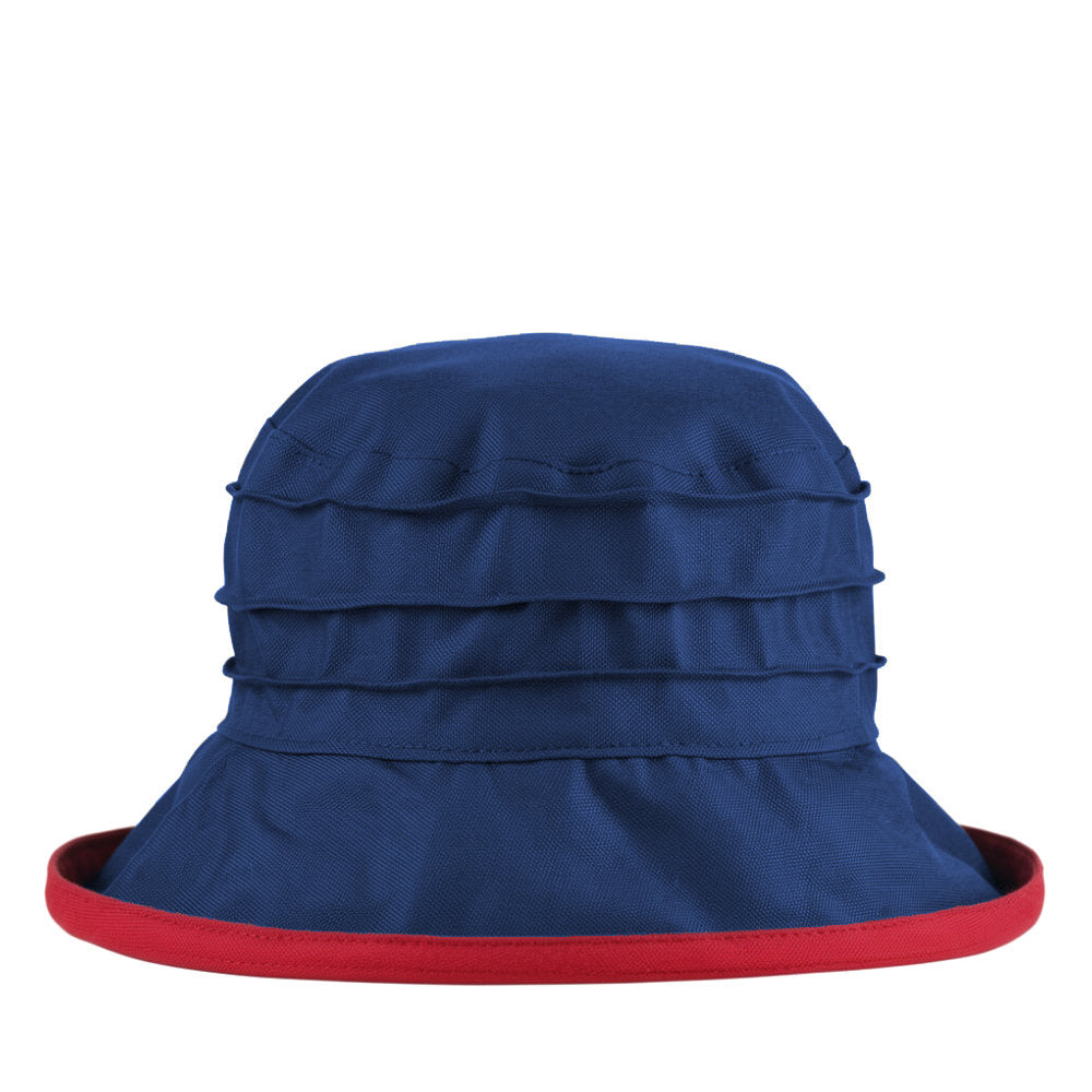 Matilda Packable Rain Hat Maroon Navy