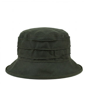 Penelope Cloche Rain Hat Waxed Cotton Green