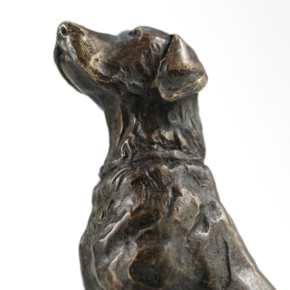 Labrador Sitting Solid Bronze Sculpture