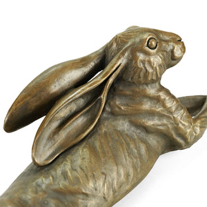 Hare Reclining Cold Cast Bronze Sculpture